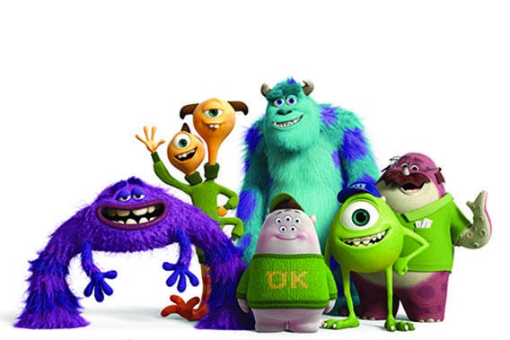 A collection of the characters from Pixar's Monster's University