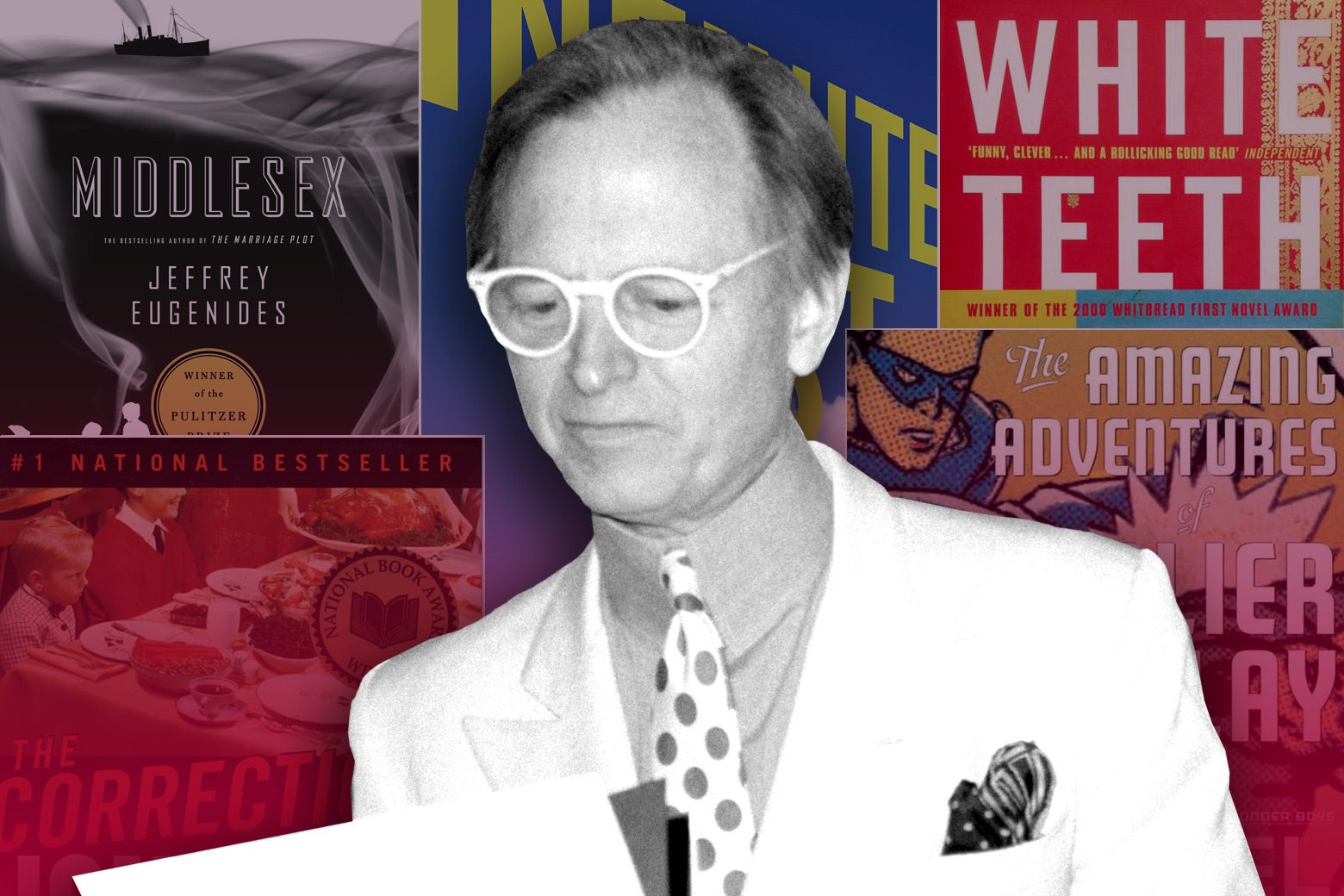 Tom Wolfe against a backdrop of fiction that he influenced.