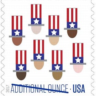 Stamp with Uncle Sam's hat.