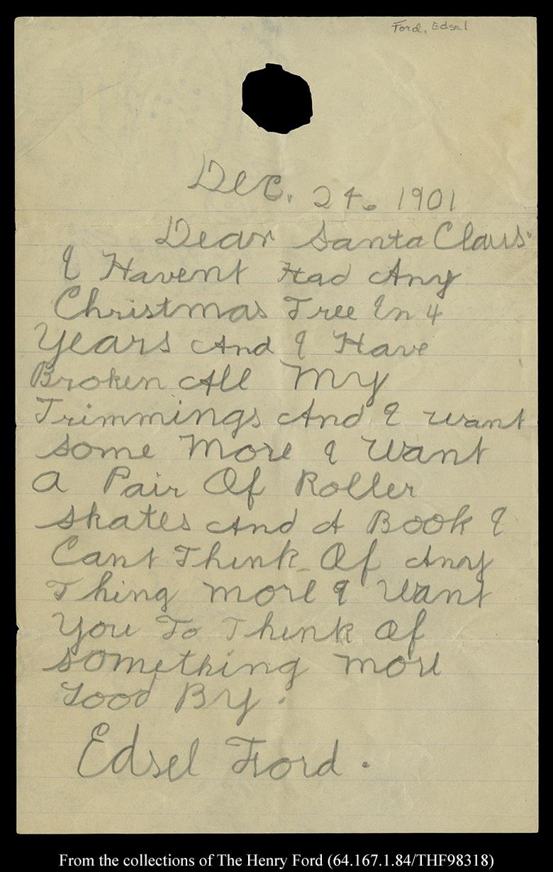 Edsel Ford's Letter to Santa