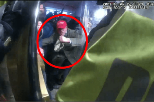 Security footage of Trump appointee Federico Klein allegedly storming the Capitol on Jan 6.