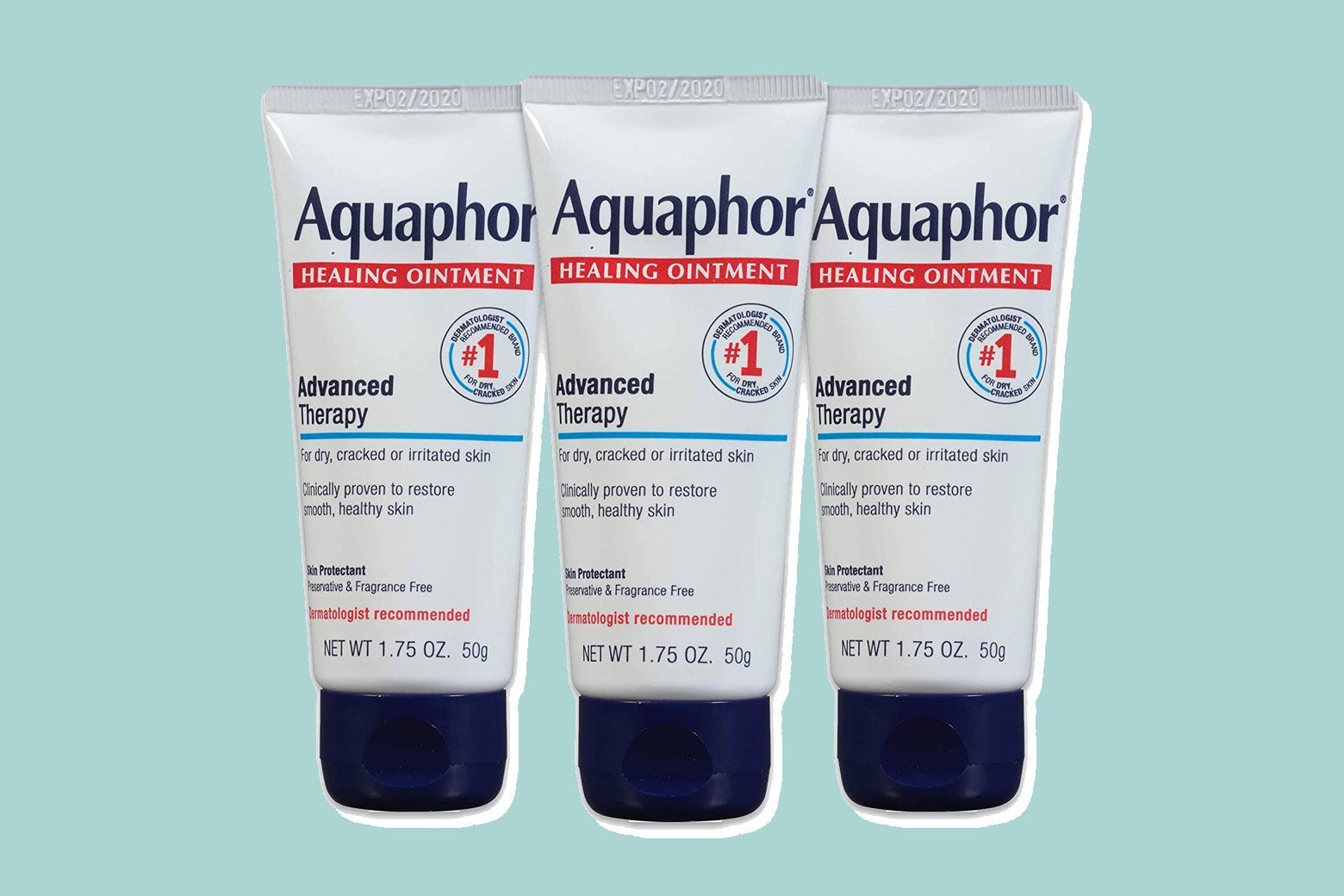 Three tubes of Aquaphor.