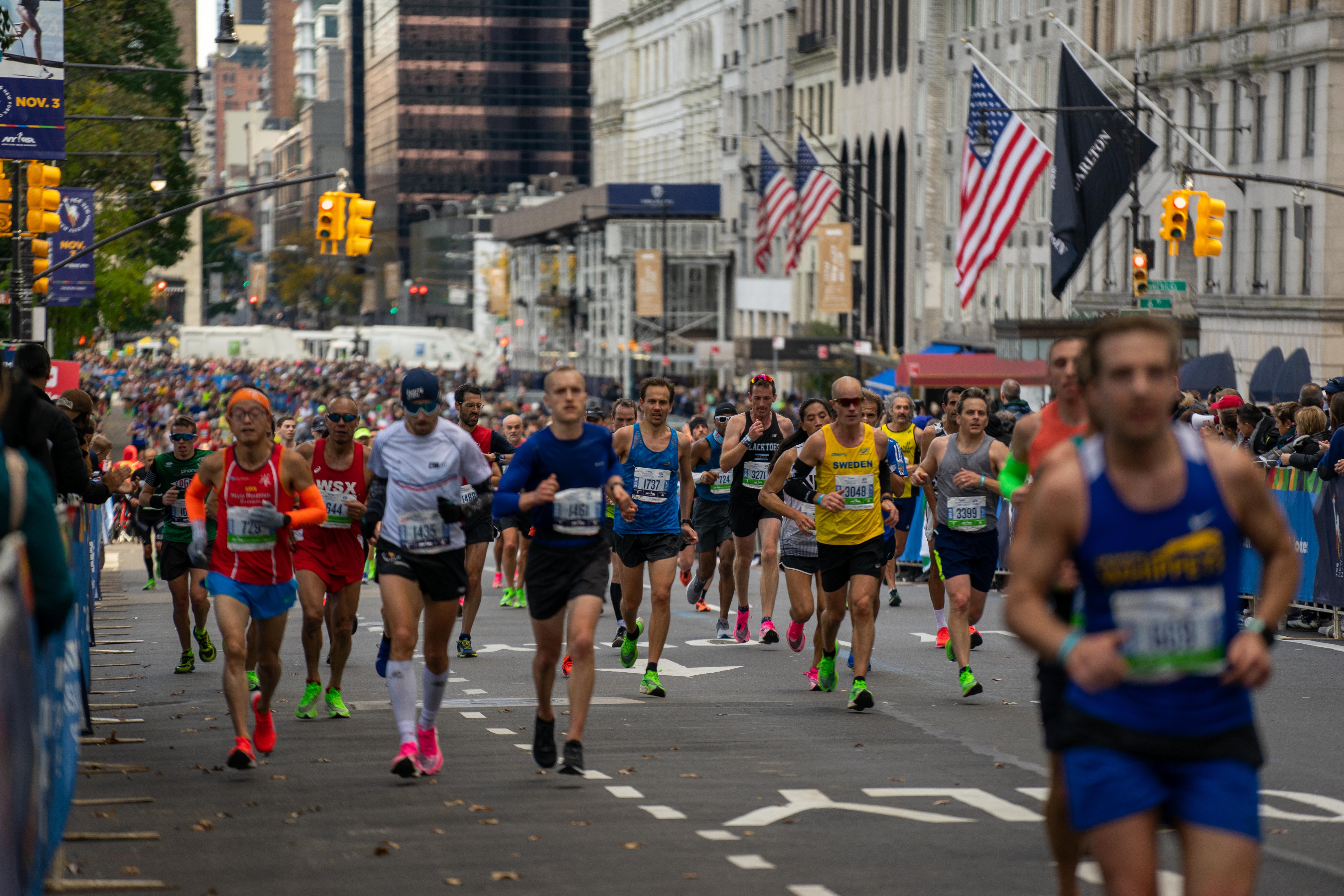 Runners on a street in New York City during the race.