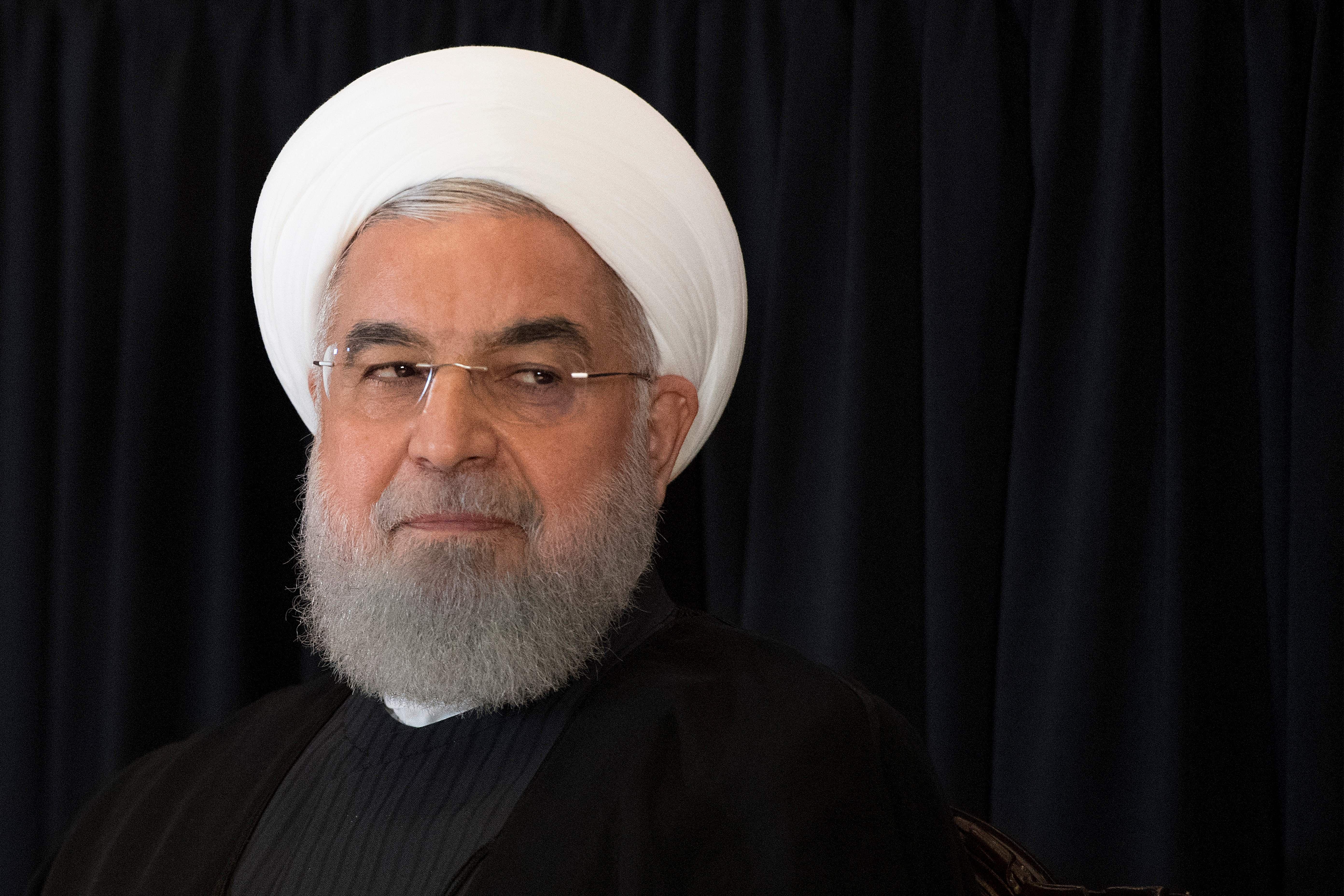 Close-up of Hassan Rouhani looking to the side
