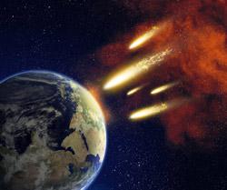 Shutterstock image of Earth and meteors