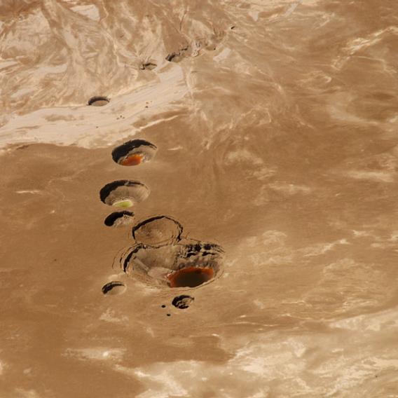 Sinkholes along the Dead Sea.