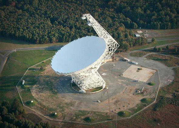 The Green Bank Telescope (GBT) is the world's largest, fully steerable radio telescope. It is located in Green Bank, W.Va., in a quiet, radio-free zone. 