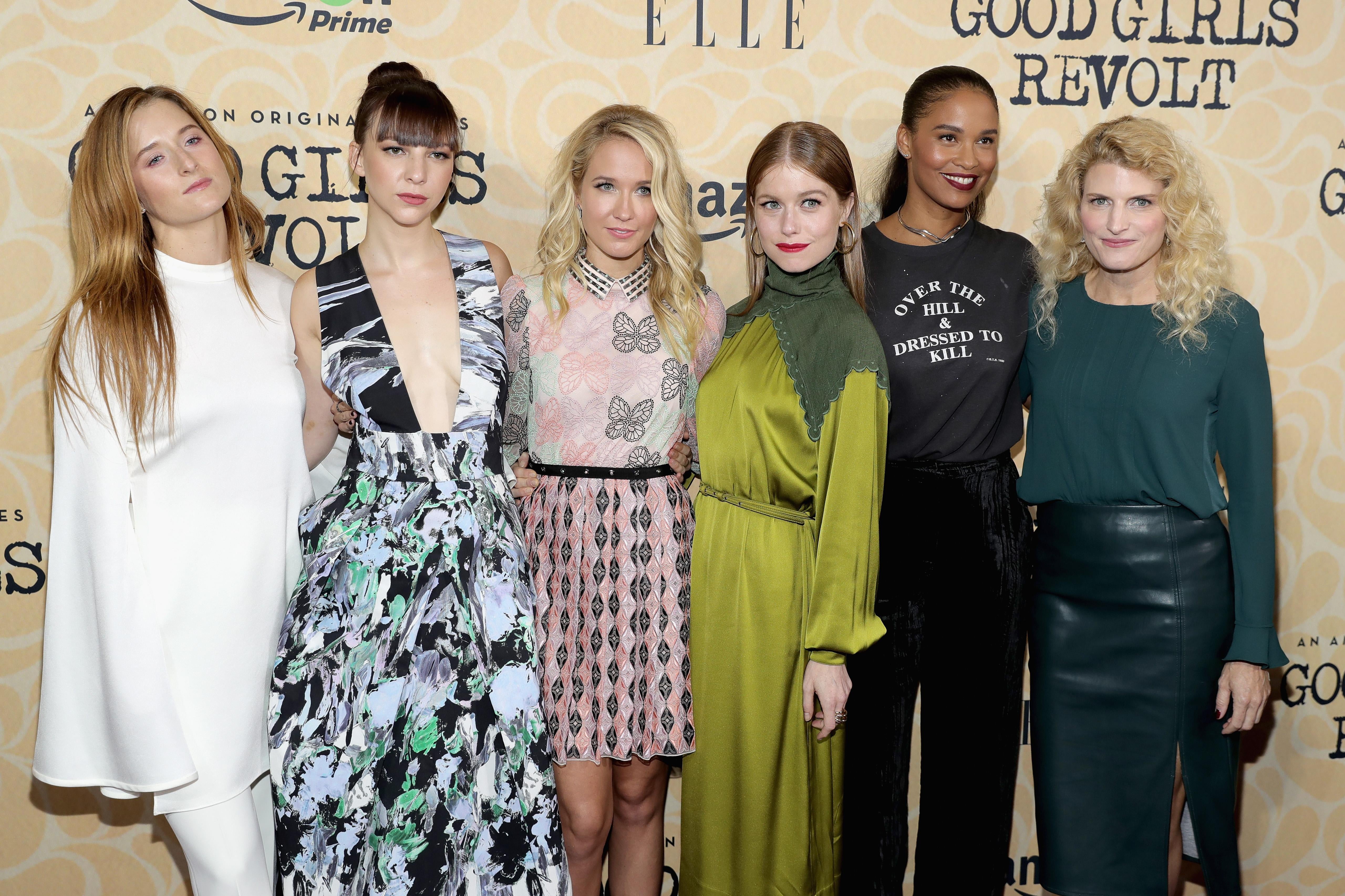 (L-R) Grace Gummer, Erin Darke, Anna Camp, Genevieve Angelson, Joy Bryant and Lynn Povich attend the 'Good Girls Revolt' New York Screening at the Joseph Urban Theater at Hearst Tower on October 18, 2016 in New York City.  (Photo by Neilson Barnard/Getty Images)