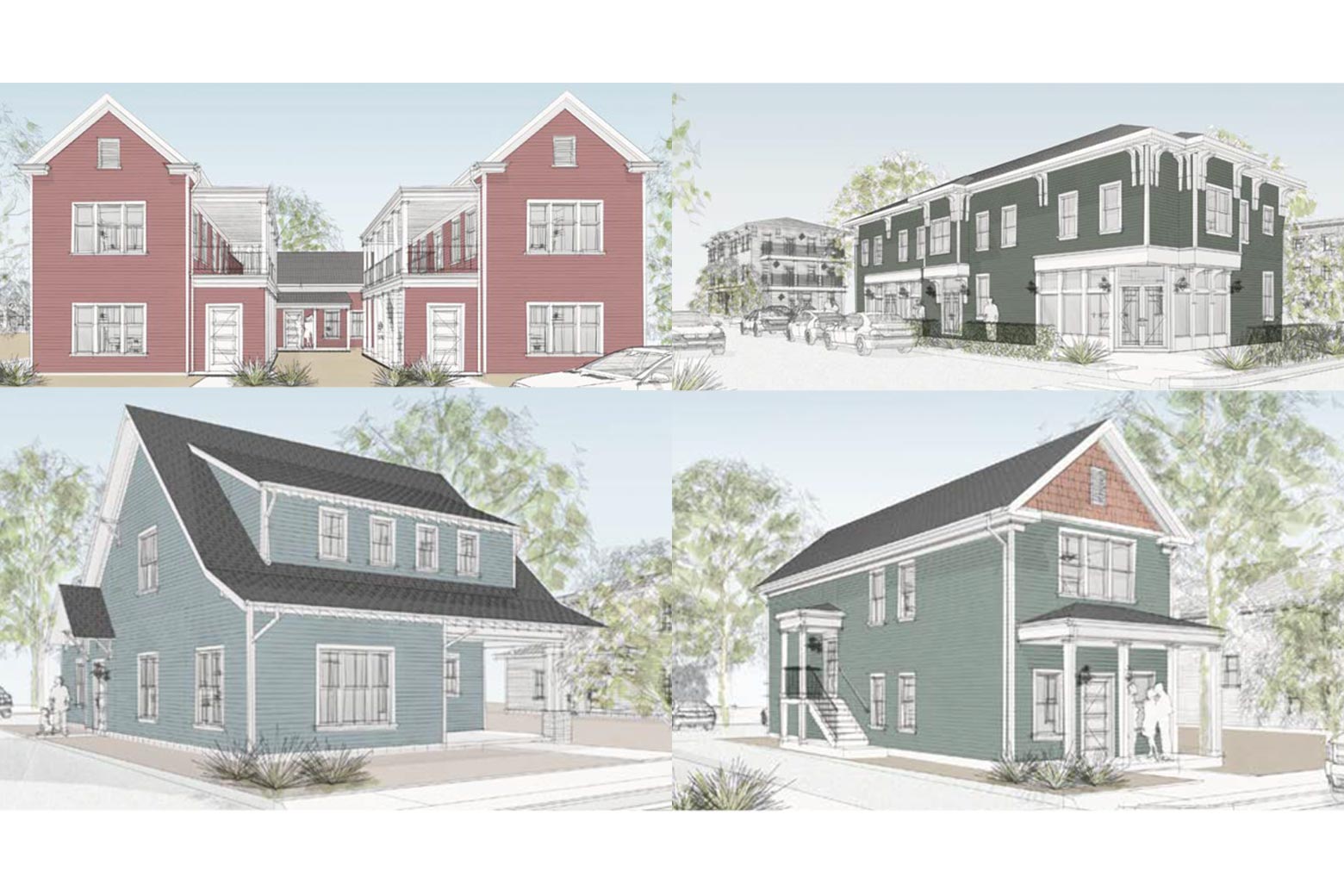 Four different housing designs
