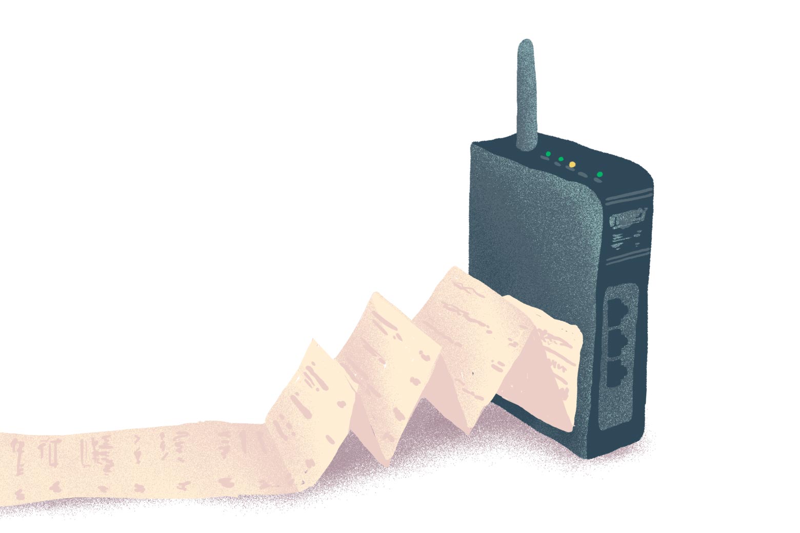 Wifi Modem with long receipt attached. 