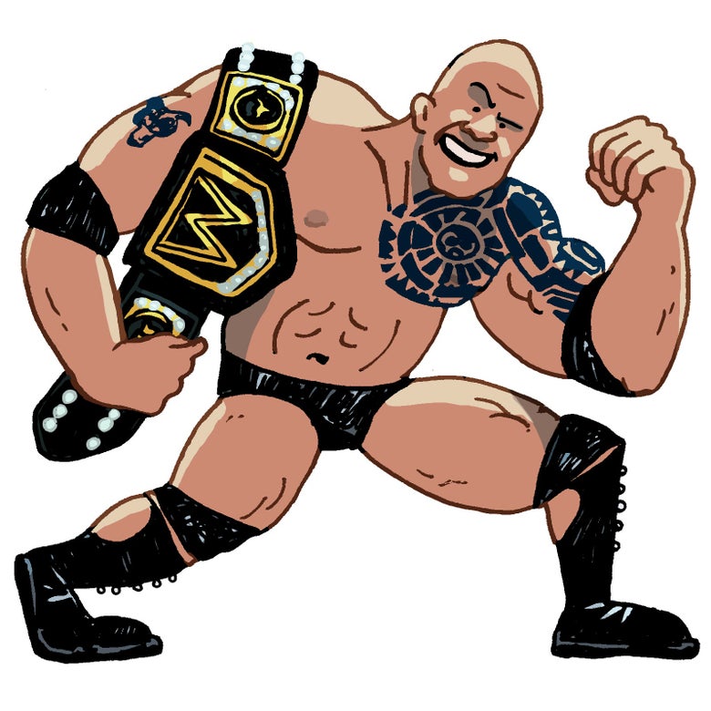 Illustration of the Rock from WWE.