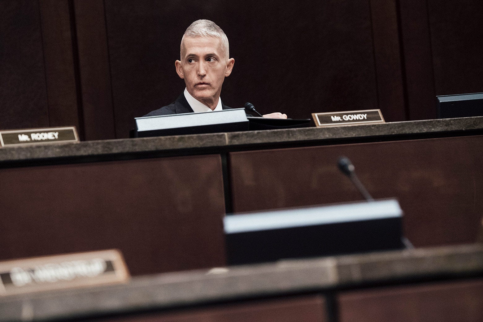 South Carolina Rep. Trey Gowdy waits for former CIA Director John Brennan to testify during a House Permanent Select Committee on Intelligence hearing on May 23, 2017, in Washington.