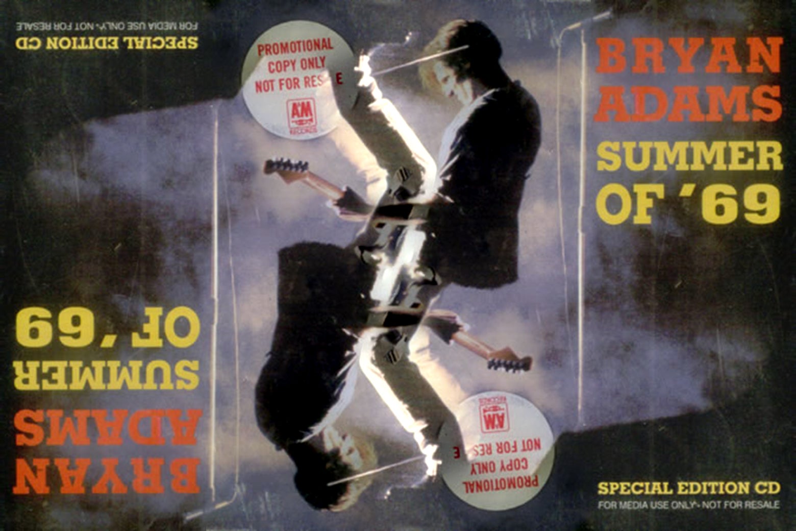 Two images of the cover for Bryan Adams' "Summer of '69" single, inverted and superimposed on each other.