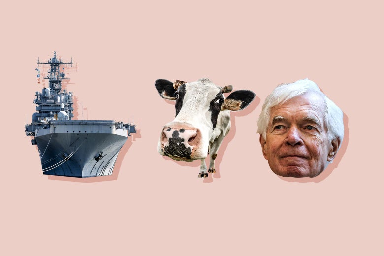 An aircraft carrier, a cow, and Thad Cochran.