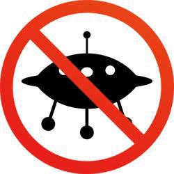 Symbol representing no UFOs