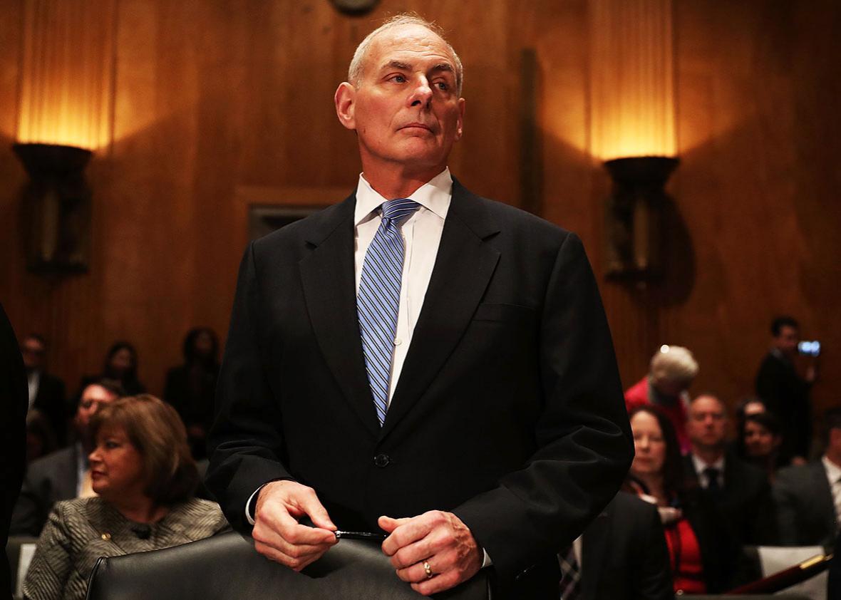 Retired Marine Gen. John Kelly attends his confirmation hearing in front of the Senate Homeland Security and Governmental Affairs Committee to run the Department of Homeland Security on January 10, 2017 in Washington, DC. 
