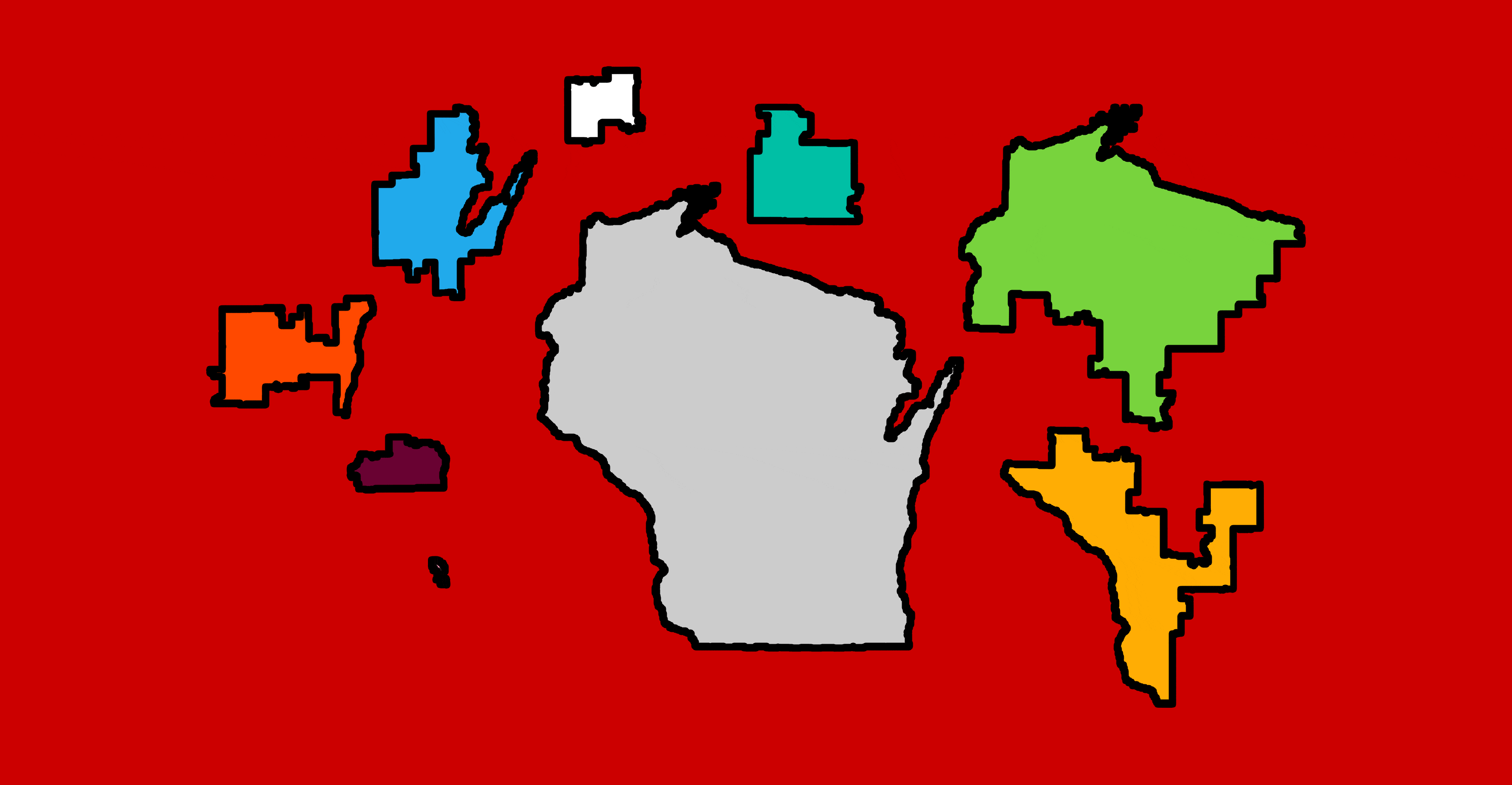 Wisconsin with its districts.