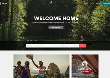 AirBnB homepage
