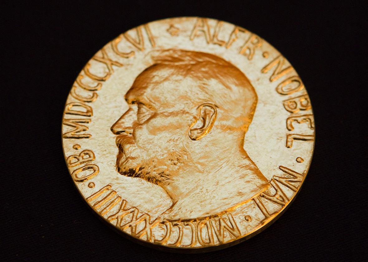 The front of the Nobel medal awarded to this year's Nobel Peace Prize Laureate jailed Chinese dissident Liu Xiaobo is seen in this picture taken December 8, 2010. 