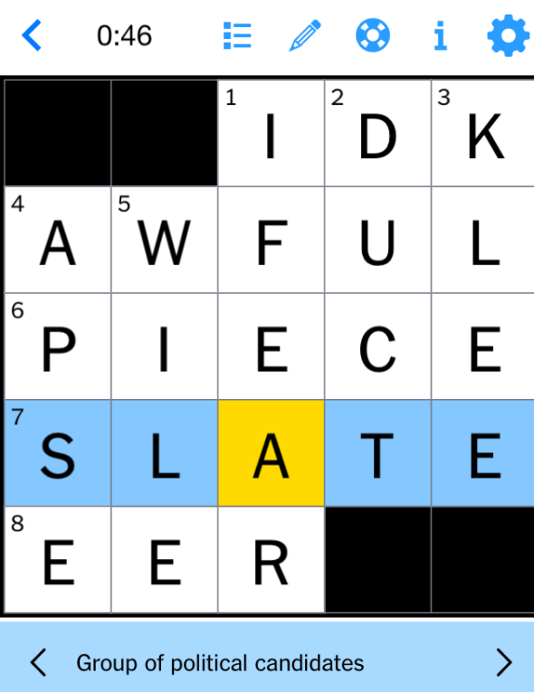 The New York Times Mini crossword replied to Slate s takedown by Ruth