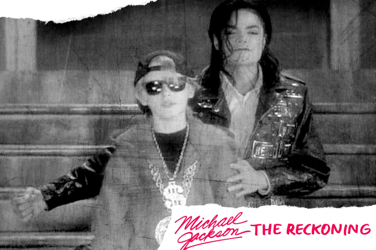 Michael Jackson with Macaulay Culkin in the video for "Black Or White."