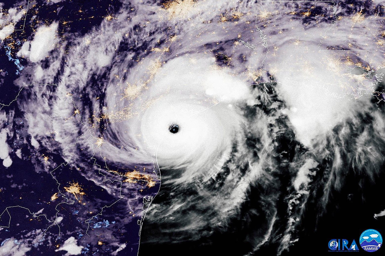 Satellite image of Hurricane Harvey.