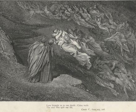 Inferno, Canto V, by Gustave Dore.