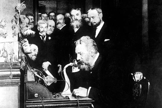 In a hotel room in Boston on March 11, 1876, Alexander Graham Bell succeeded in making the first telephone call with his assistant Tom Watson after long, experimental night sessions.