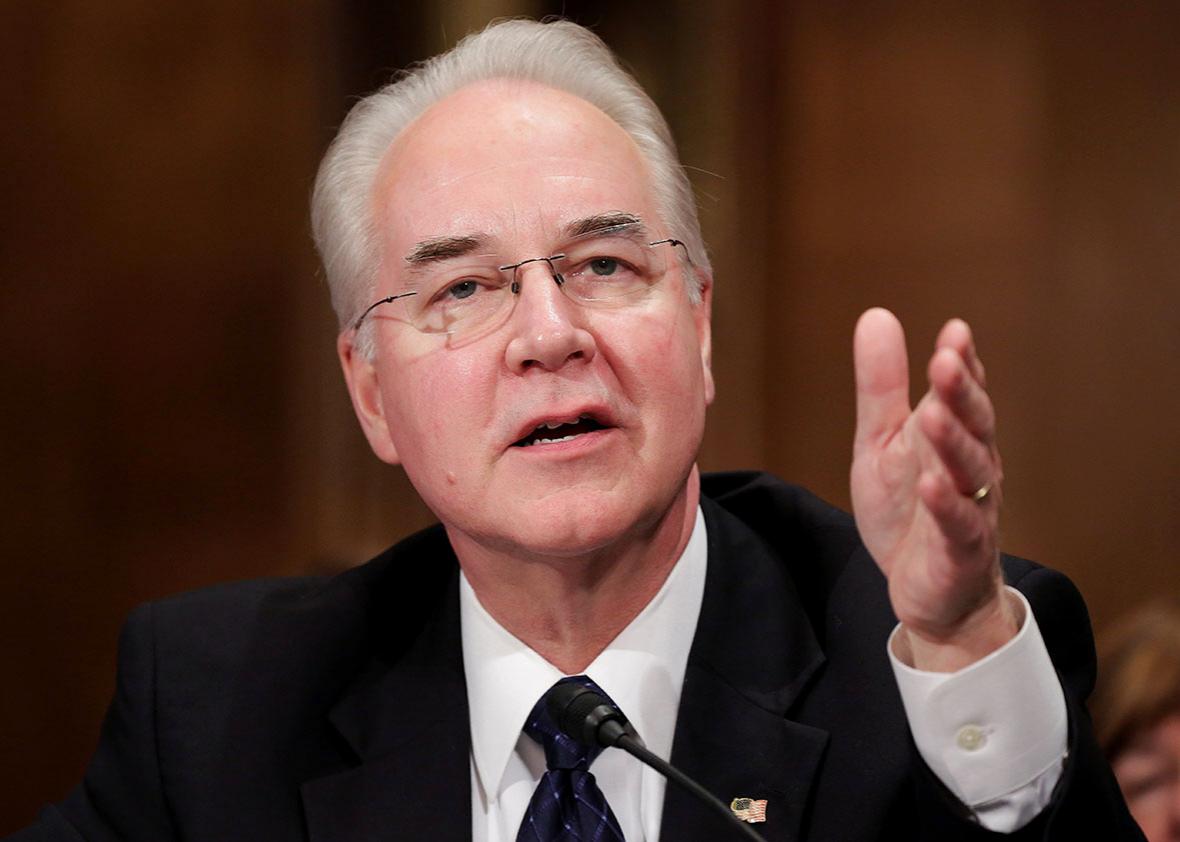 Rep. Tom Price testifies before the Senate Health, Education, Labor and Pensions Committee on his nomination to be Health and Human Services secretary in Washington, U.S., January 18, 2017.     