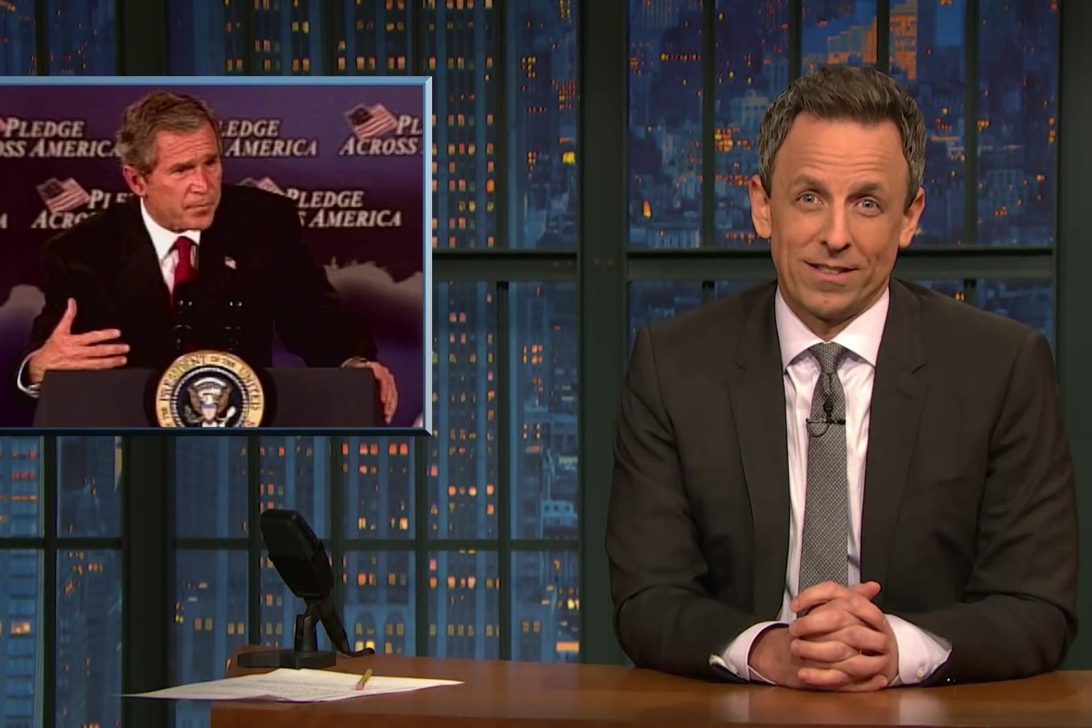 Seth Meyers: Donald Trump is pulling a George W. Bush.