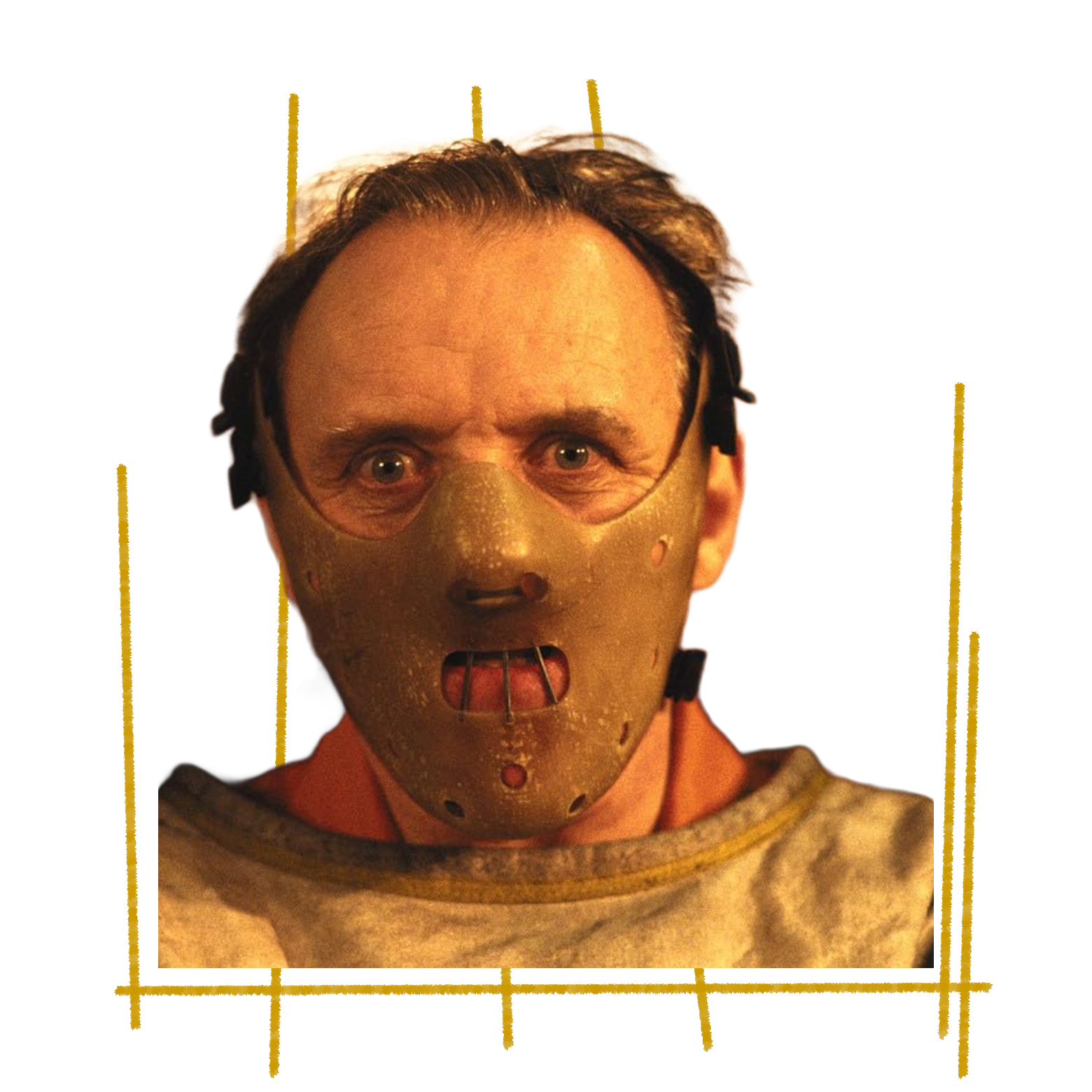 Hannibal in his cannibal mask.