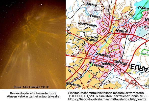 Optical phenomenon draws a map of a city in the sky.