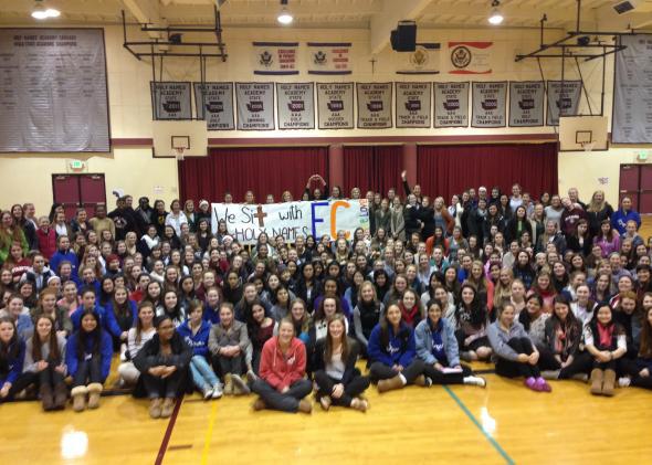 Holy Names students protest in solidarity with Eastside Catholic