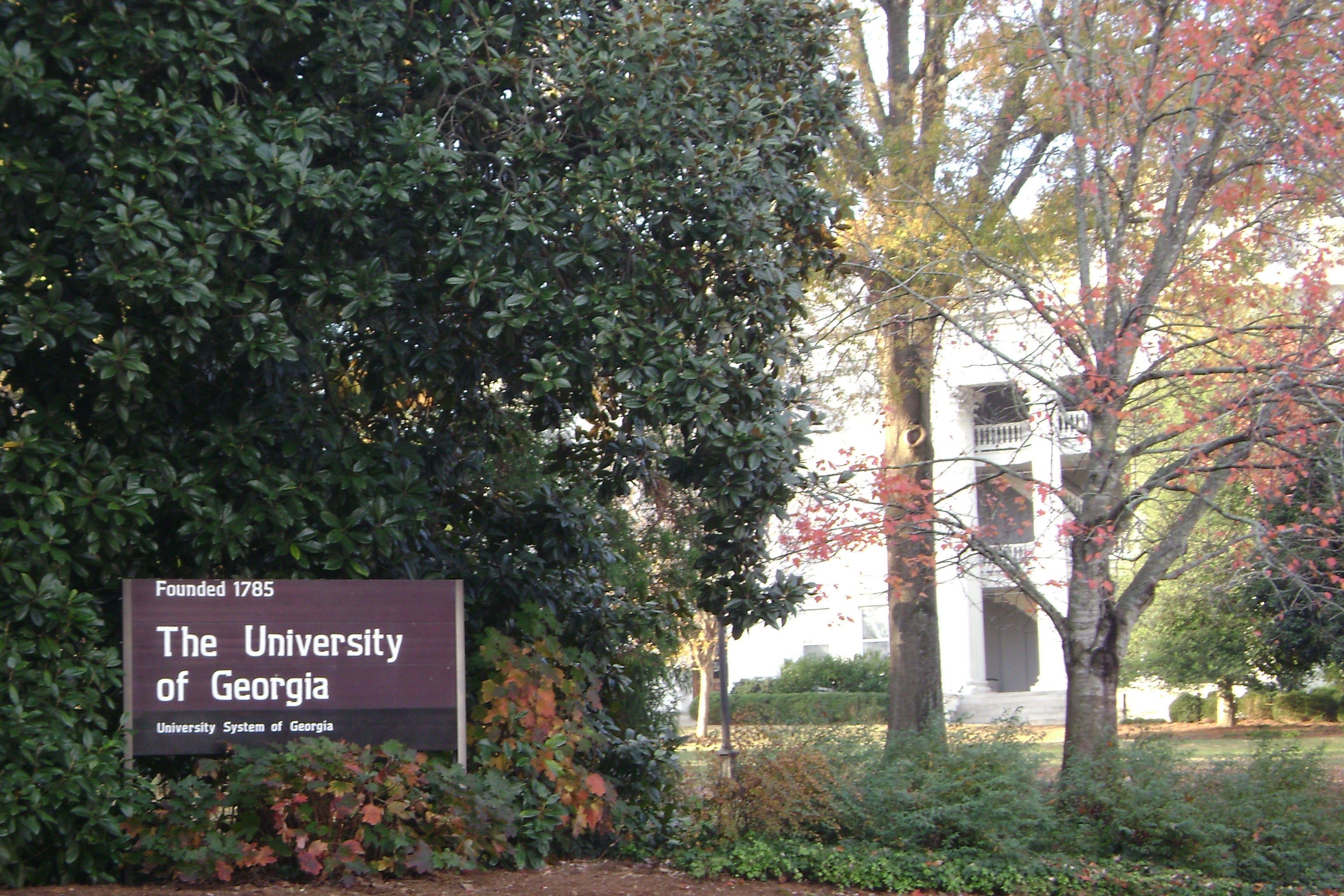 A UGA sign is seen in Athens, Georgia on Nov. 21, 2012.