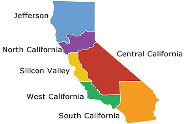 Six Californias map