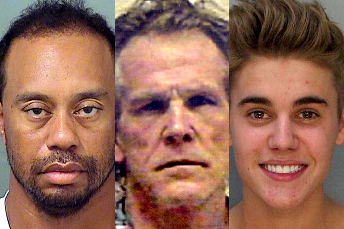 Tiger Woods, Nick Nolte, and Justin Bieber.