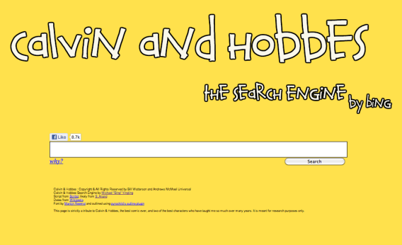 Calvin & Hobbes search engine