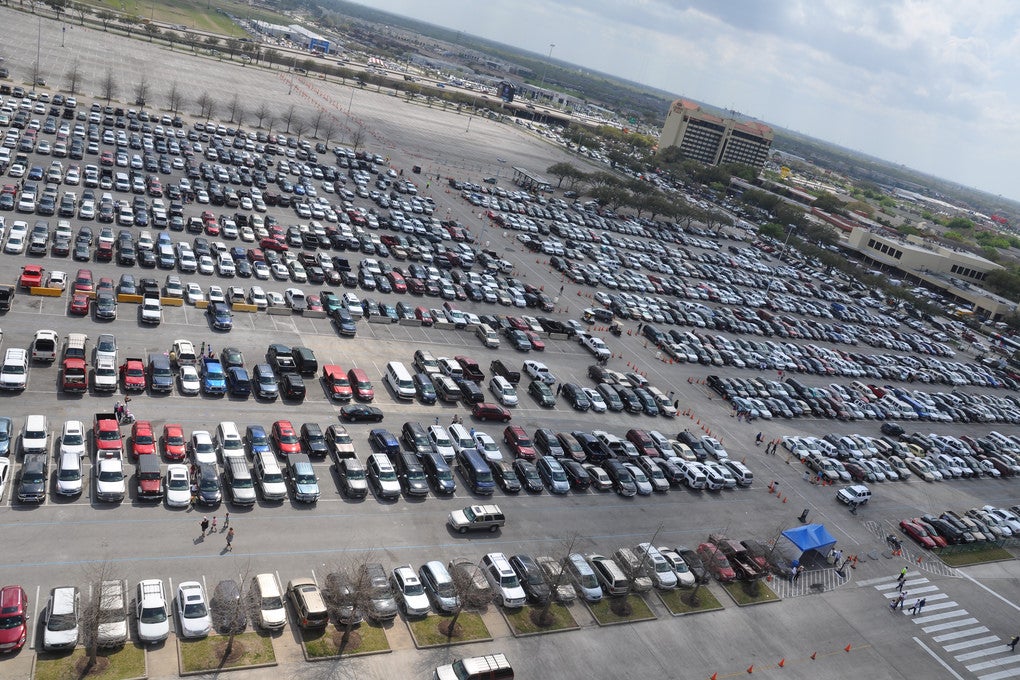 Parking lot outside the Houston Rodeo, March 2011.