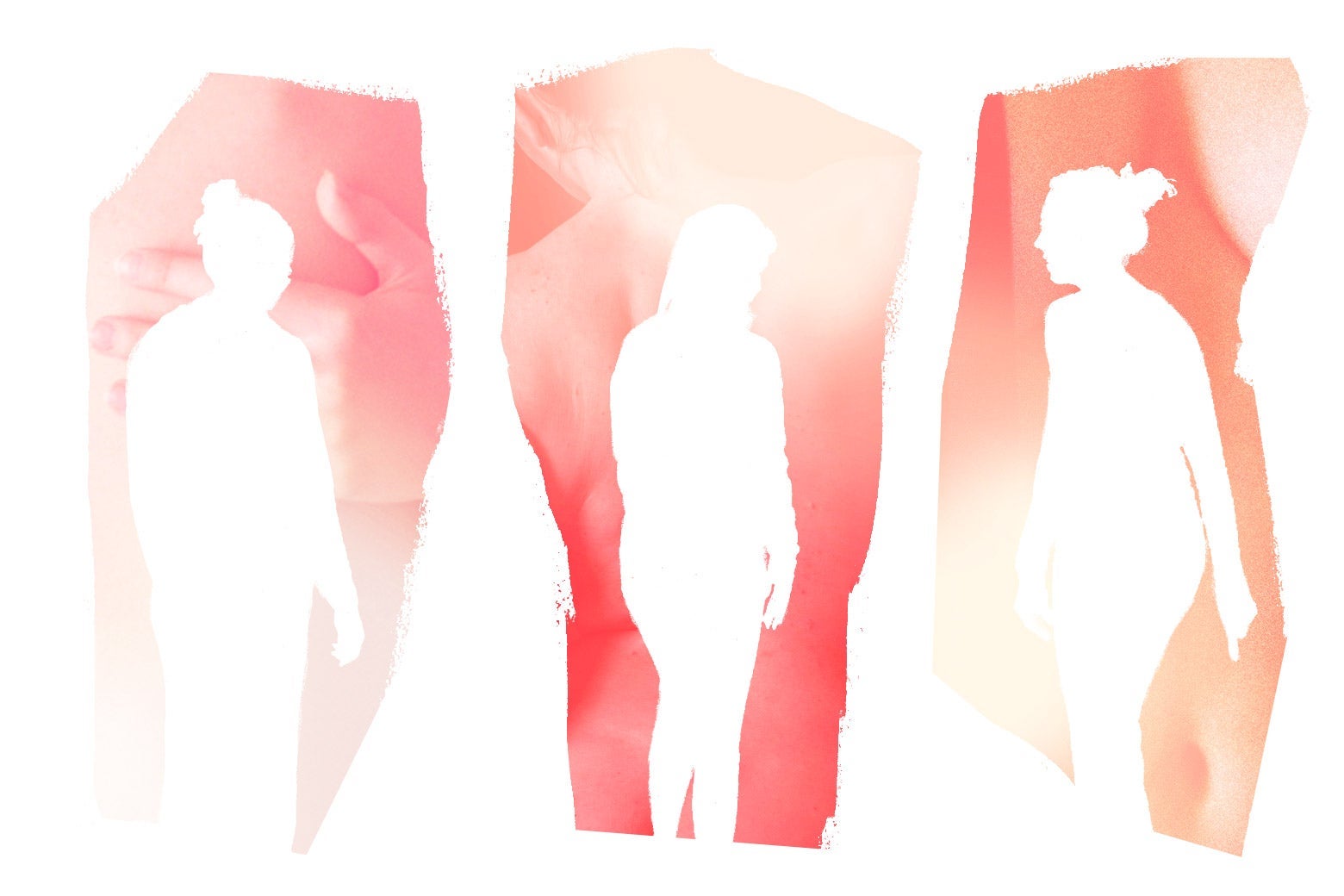 Photo silhouettes of three women