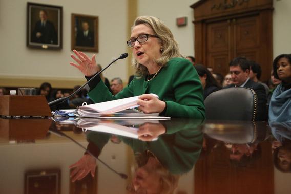 Secretary of State Hillary Clinton testifies before the House Foreign Affairs Committee.