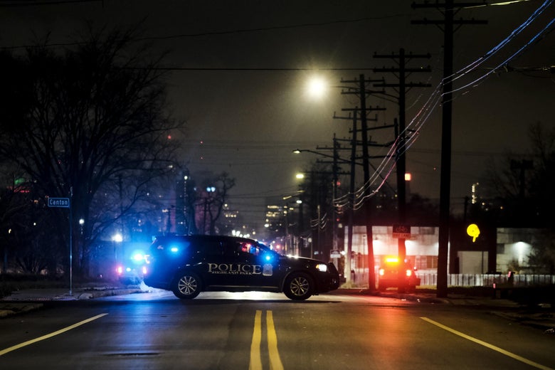 Law enforcement surround the building where James and Jennifer Crumbley, the parents of suspected Oxford High School shooter Ethan Crumbley, were arrested on December 4, 2021 in Detroit, Michigan.