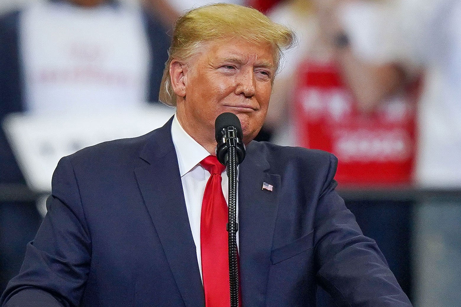 Donald Trump speaks during a campaign rally.