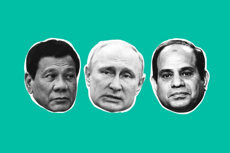 Philippine President Rodrigo Duterte, Russian President Vladimir Putin, and Egyptian President Abdel Fattah el-Sisi.