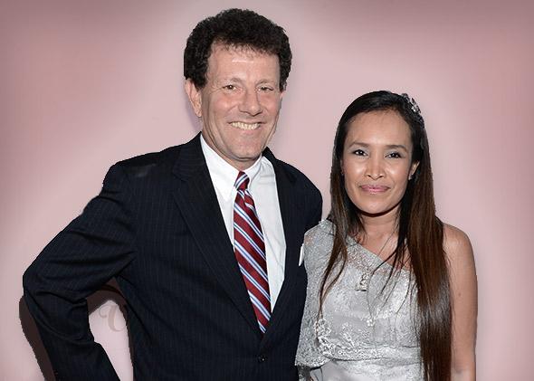 New York Times columnist Nicholas D. Kristof and author Somaly Mam on September 18, 2012 in New York City.
