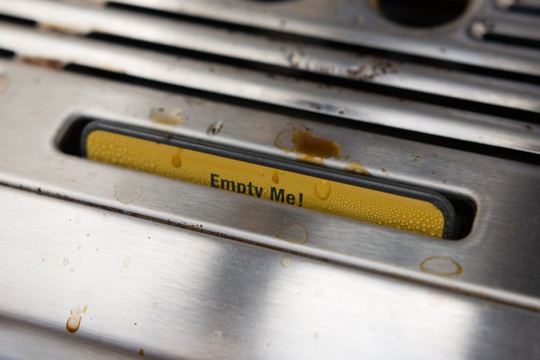Sign for the drip catch.