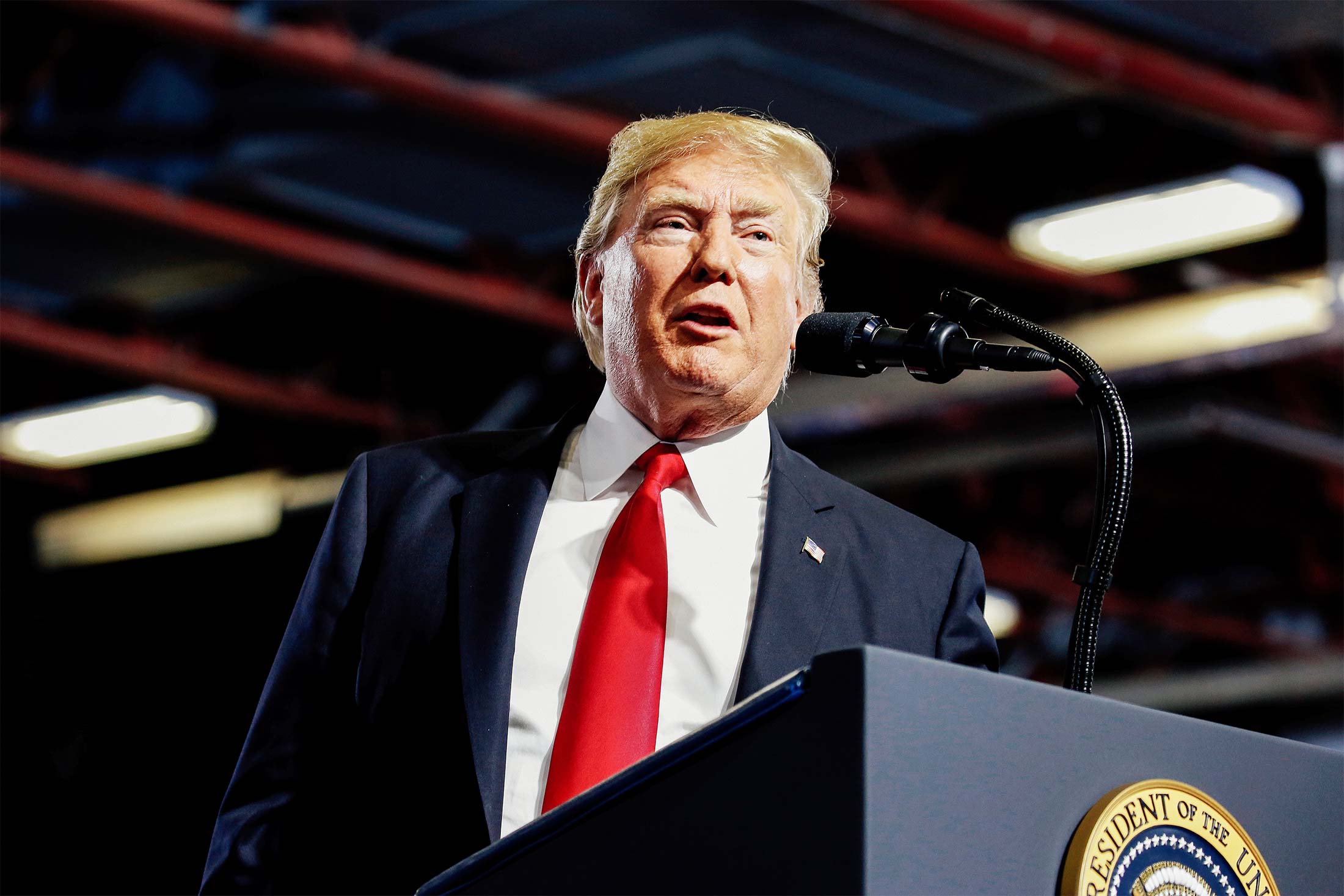 U.S. President Donald Trump speaks during a Make America Great Again rally in Great Falls, Montana, U.S., July 5, 2018.