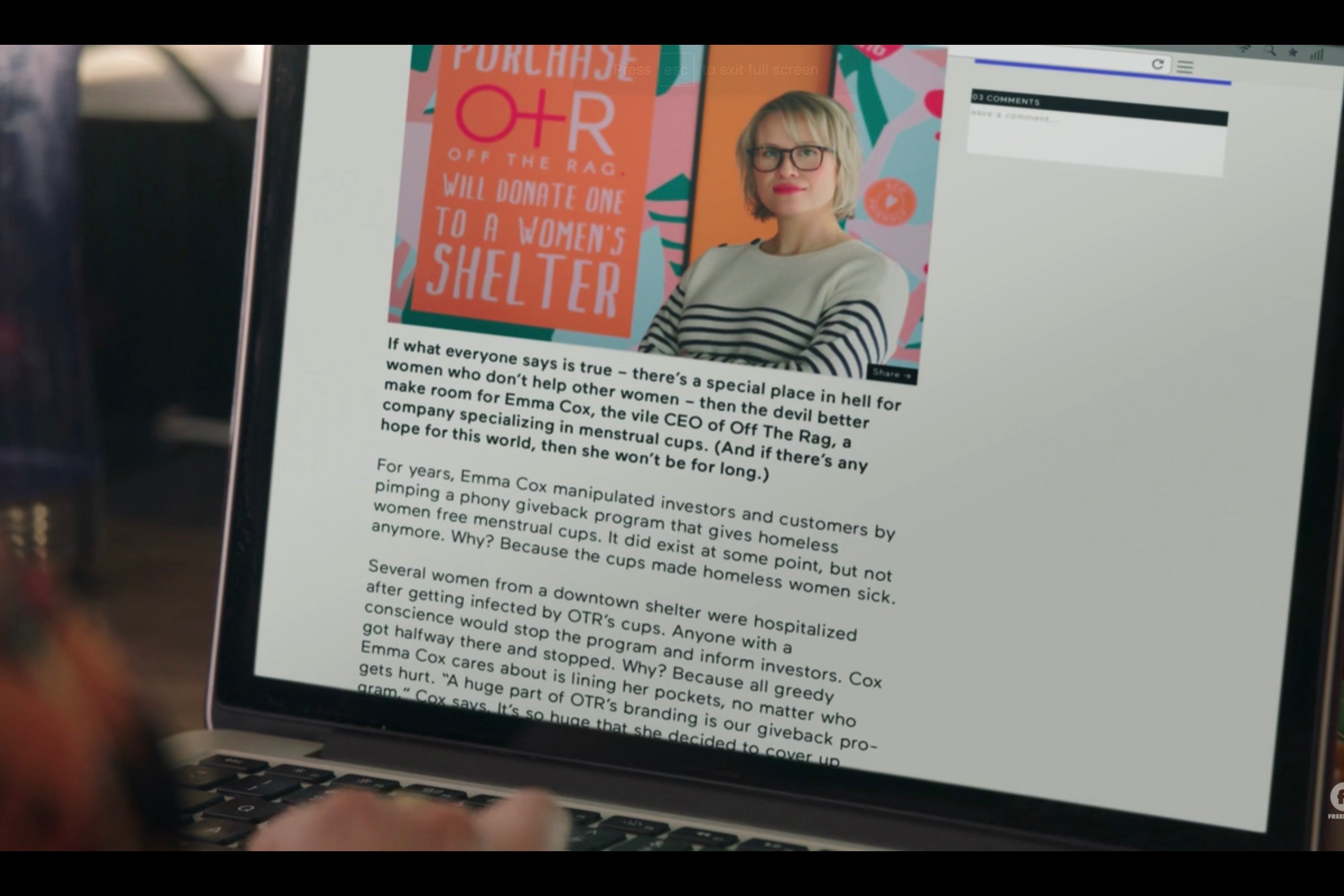 "Emma Cox: Bloody Fraud" body text