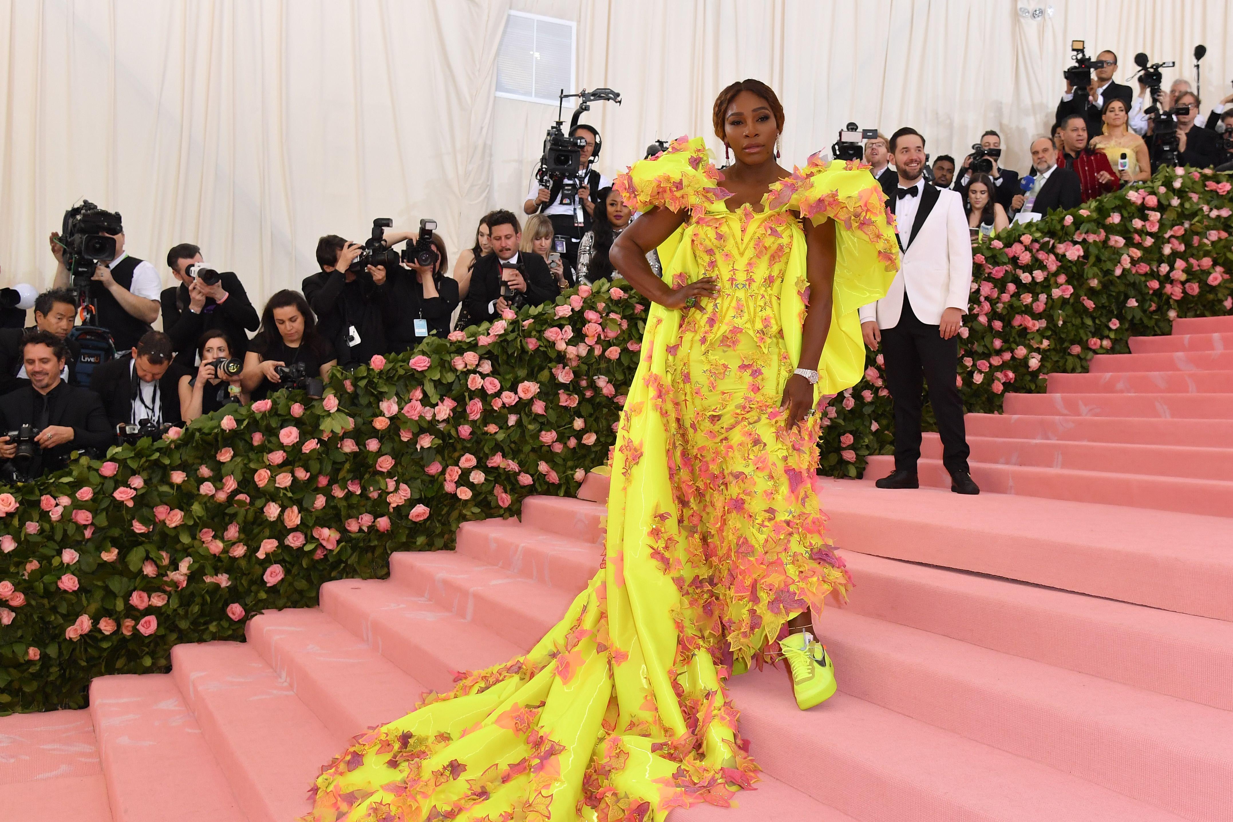 Tennis player Serena Williams arrives for the 2019 Met Gala at the Metropolitan Museum of Art on May 6, 2019, in New York. - The Gala raises money for the Metropolitan Museum of Arts Costume Institute. The Gala's 2019 theme is Camp: Notes on Fashion" inspired by Susan Sontag's 1964 essay "Notes on Camp".