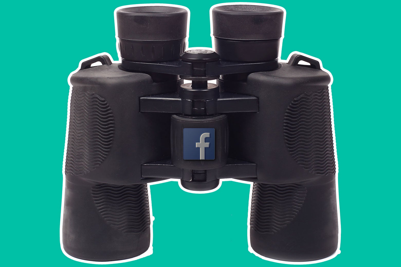Binoculars with the Facebook logo on them.