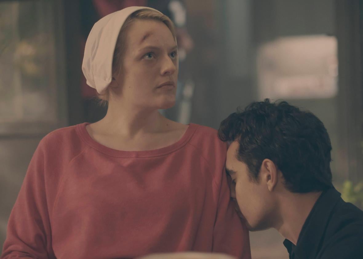Elisabeth Moss and Max Minghella in The Handmaid's Tale finale